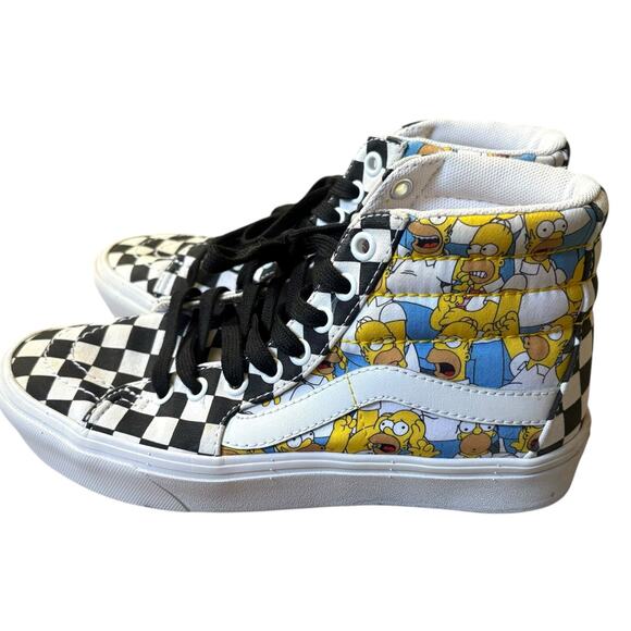 Women’s size 6.5 VANS customs The Simpsons high top shoes - Picture 1 of 8